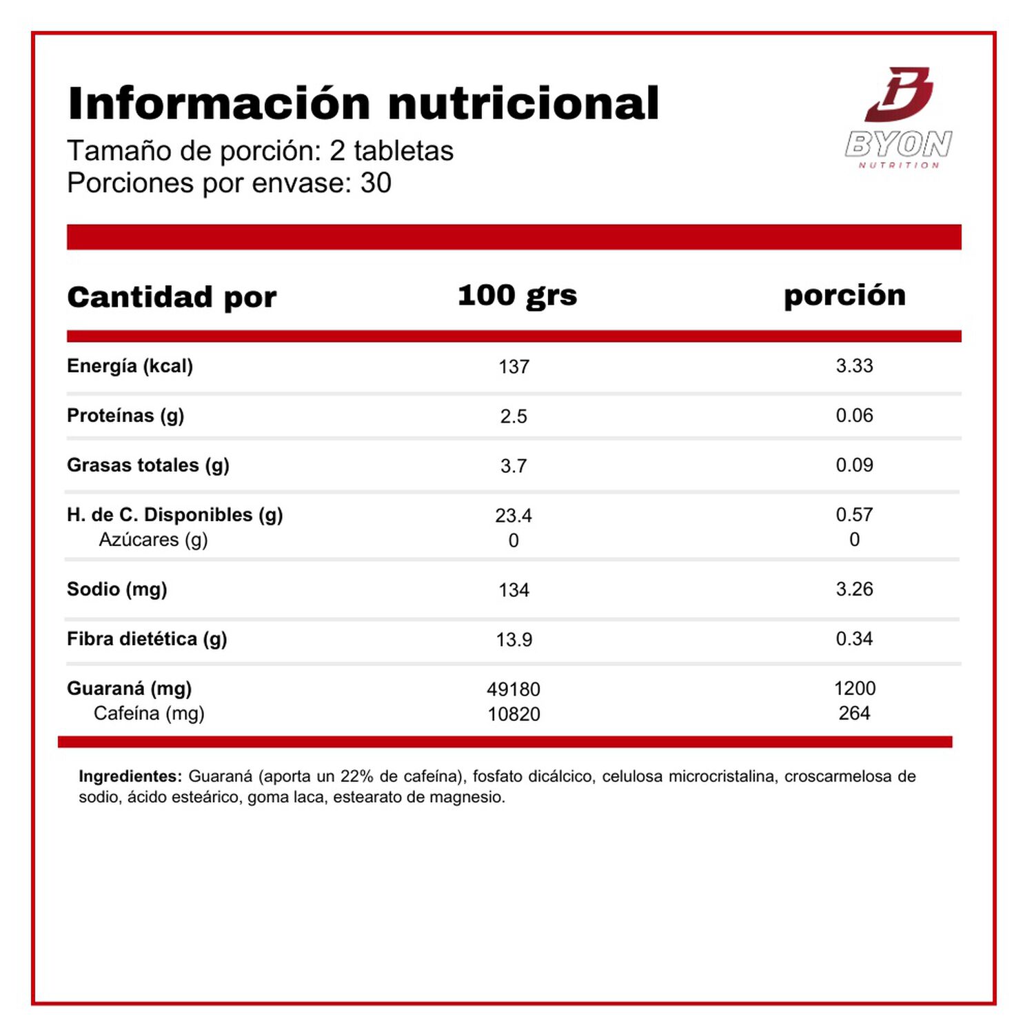 Guarana 1200mg 60 Tabletas image number 1.0