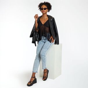 Blusa Pavilo Asimetrico Sin Mangas Cuello V Mujer Rolly Go