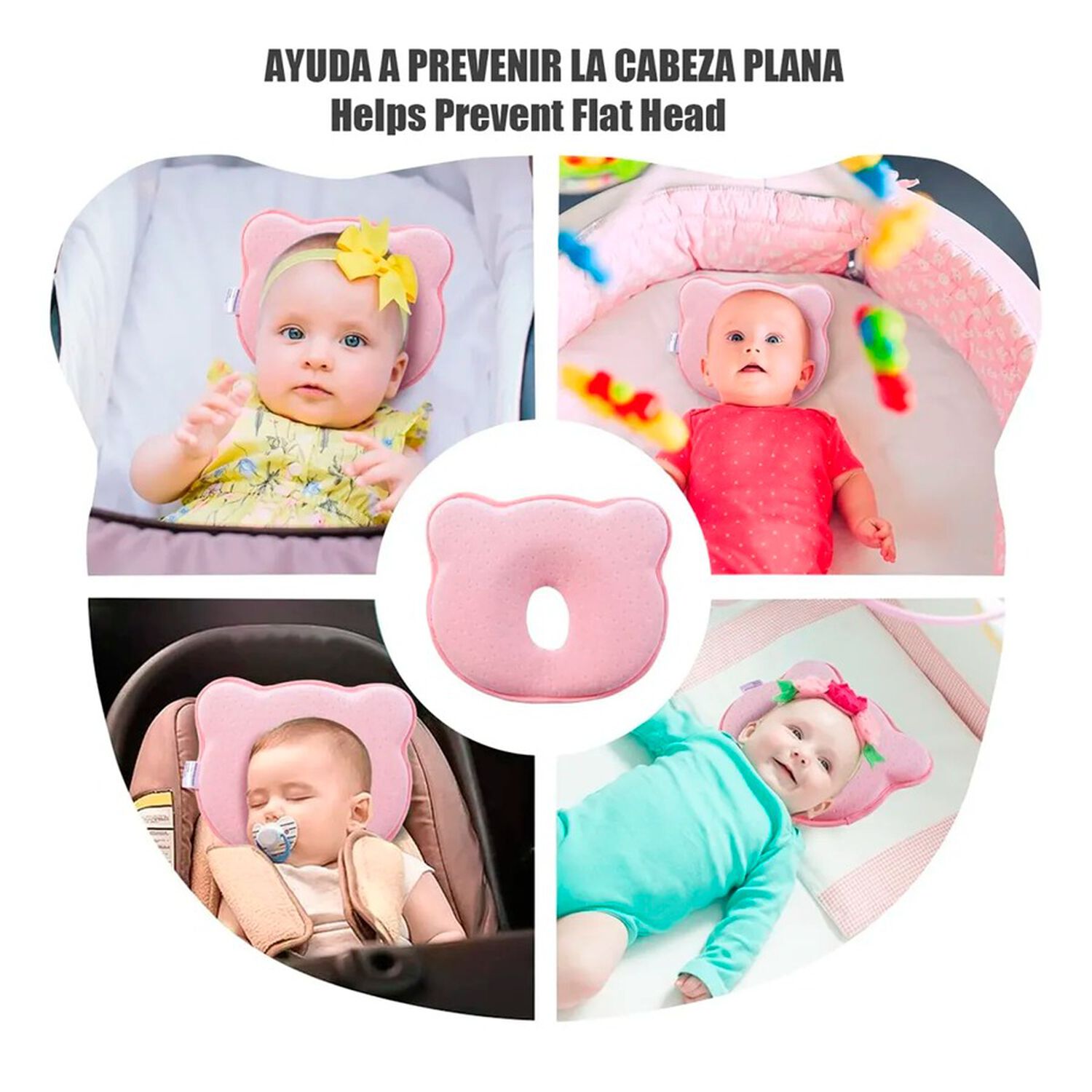 Almohada De Algod&oacute;n Para Beb&eacute; Reci&eacute;n Nacido Rosa image number 3.0