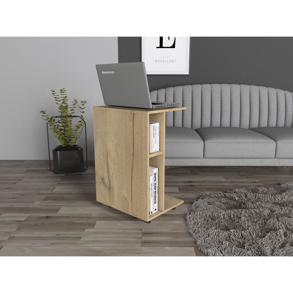 Escritorio Movil Con Ruedas 73x50,2x40,2 Cm Caf&eacute; Claro image number 4.0