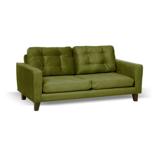 Sofa Napoles 2 Cuerpos Tela Velvet Verde