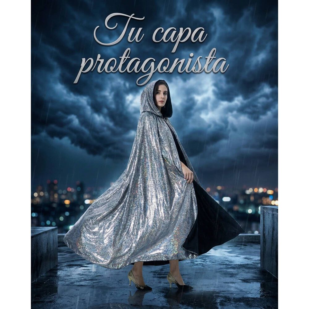 Capa Glitter Brillante Con Capucha Para Cosplay Y Disfraz image number 29.0