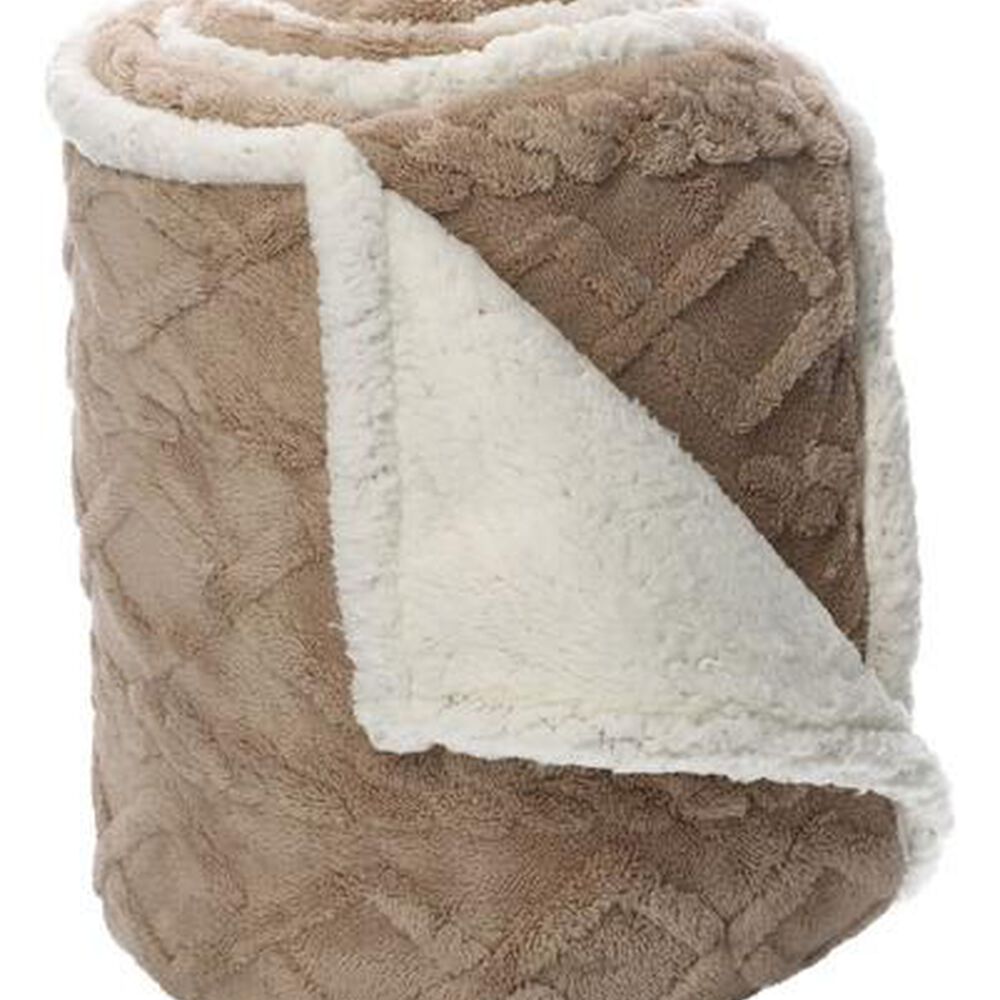 Frazada Andes Jacquard Sherpa Beige 2 Plaza image number 0.0