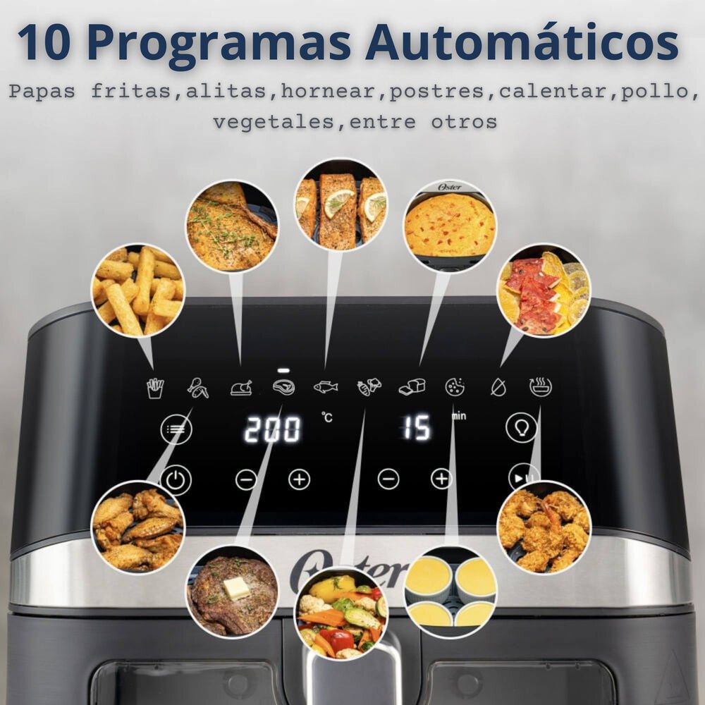 Oster Freidora De Aire Digital, Recubrimiento Oster Diamondforce, 6l De Capacidad, 10 Programas Autom&aacute;ticos, Ckstaf60wddf image number 5.0