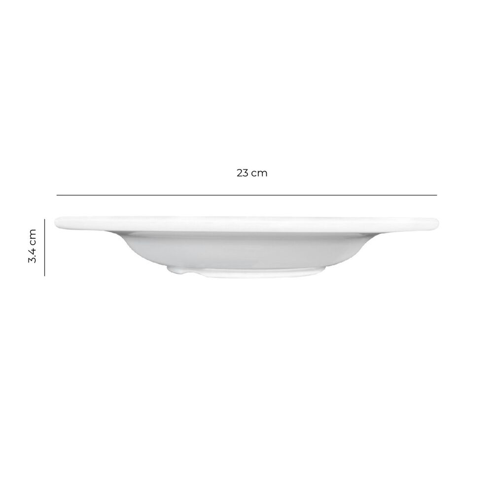 Set De 6 Platos Melamina Hondo Borde Grueso Blanca 23 Cm L&iacute;nea Cl&aacute;sica image number 3.0