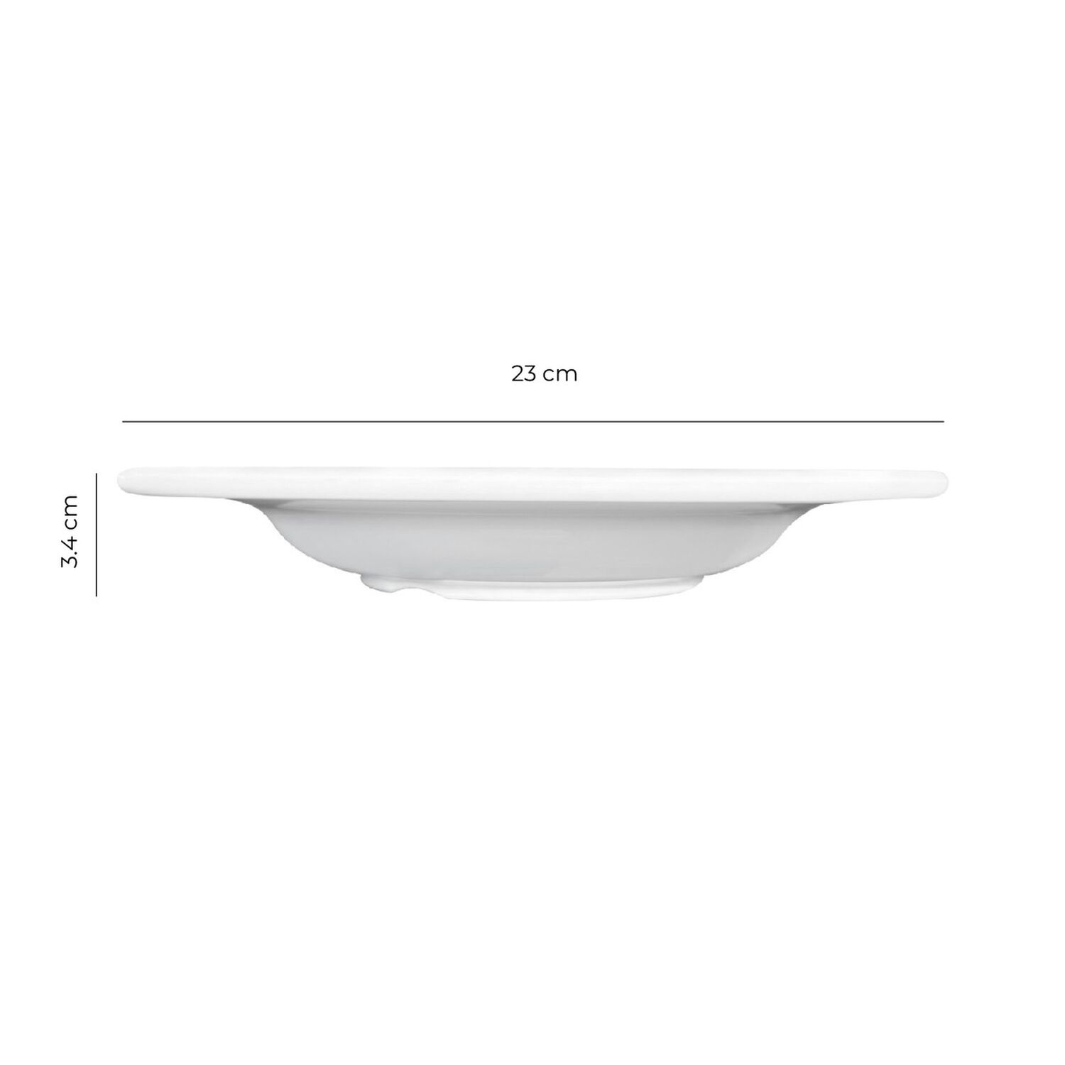 Set De 6 Platos Melamina Hondo Borde Grueso Blanca 23 Cm L&iacute;nea Cl&aacute;sica image number 3.0