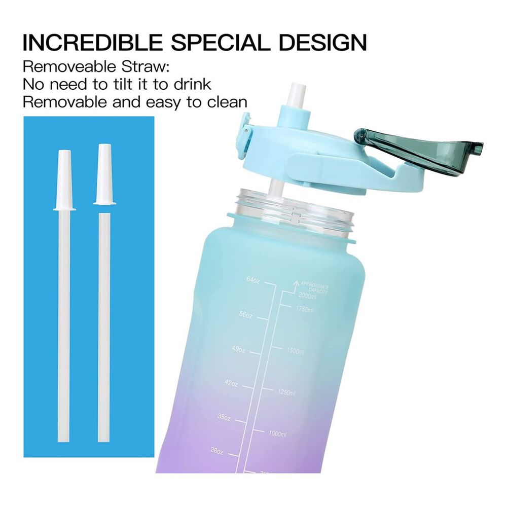 Pack Botellas Agua Motivacional 2l 900ml Verde Morado image number 2.0