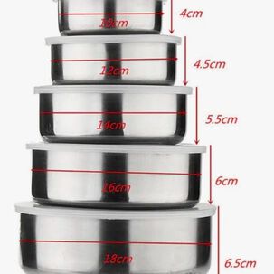 Set 5 Bowls Acero Inoxidable