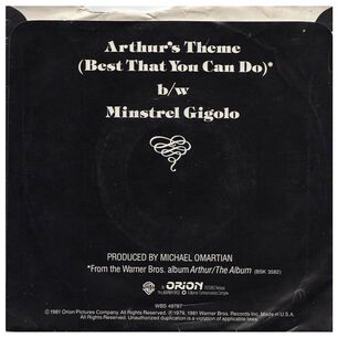 Christopher Cross - Arthur's Theme | 7" Single Usado