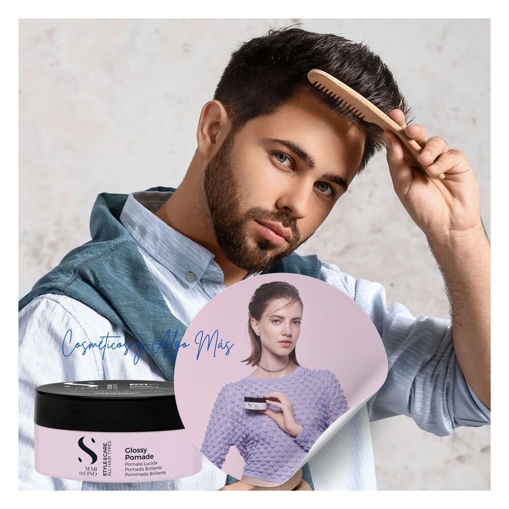 Glossy Pomade Cera Capilar De Fijacion Suave En Tarro 90ml image number 0.0