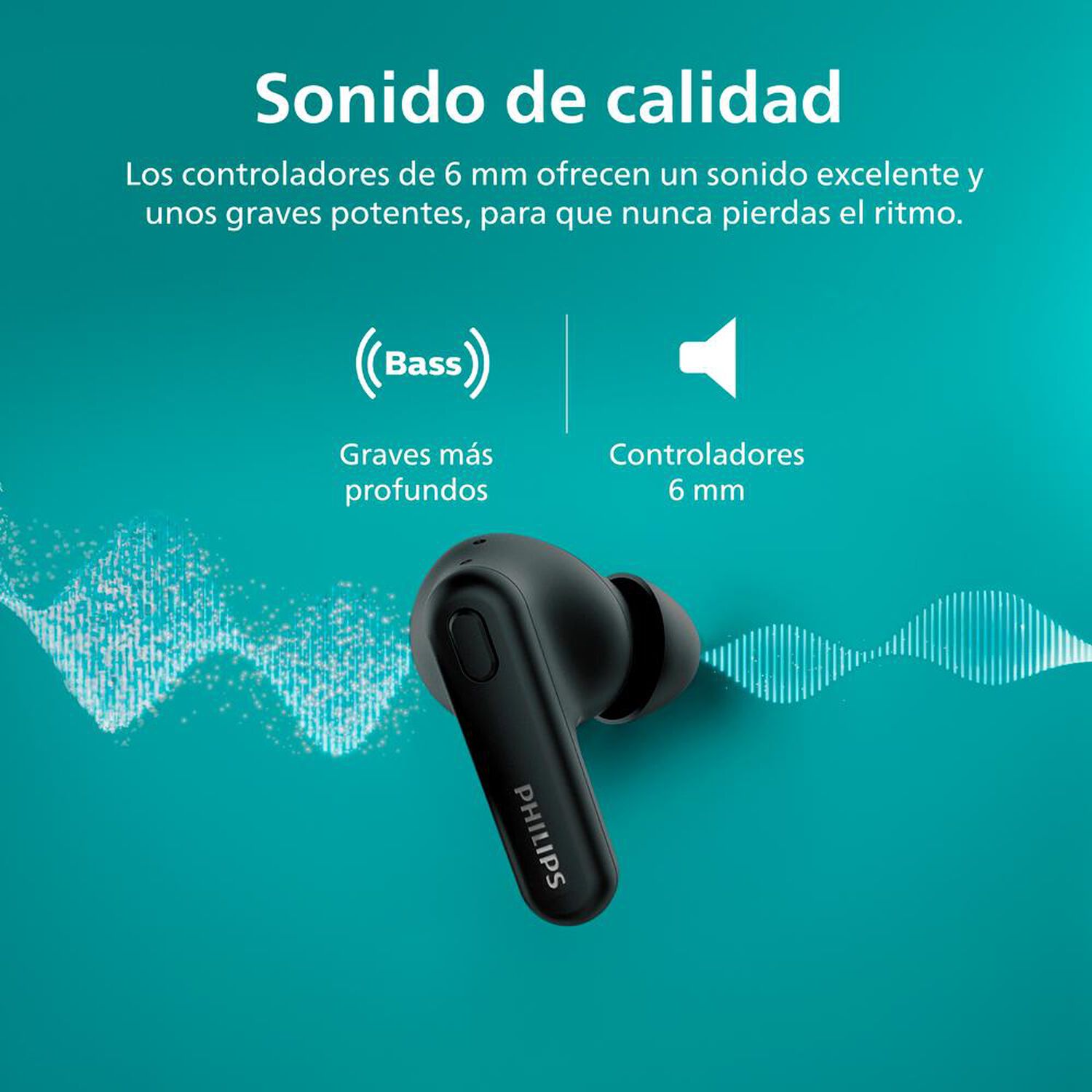 Aud&iacute;fonos Bluetooth Philips TAT1108BK image number 1.0