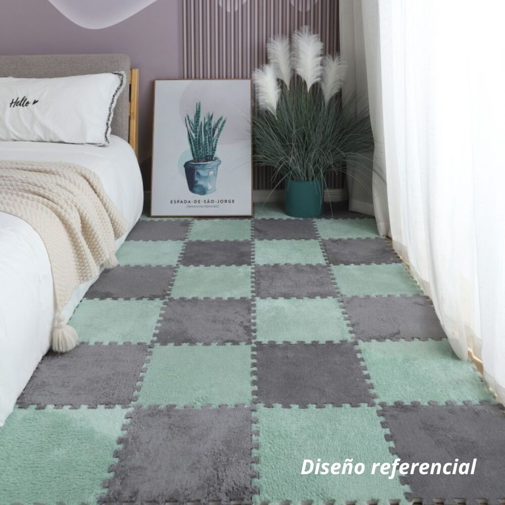 Pack 6 Alfombras Rompecabezas Felpa Shaggy 30x30 Cm Armables image number 5.0