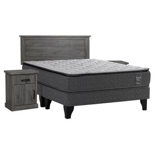 Cama Europea Celta Astral / 2 Plazas / Base Dividida + Set De Maderas + Almohadas + Juego De S&aacute;banas