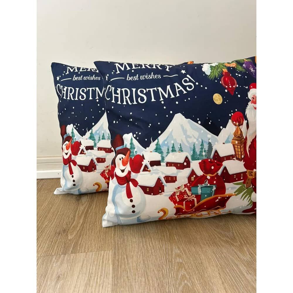 Set De 2 Cojines 45x45cm Navidad - Nieve Azul image number 3.0