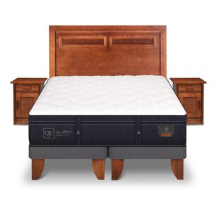 Cama Europea Cic Super Premium / 2 Plazas / Base Dividida + Set De Maderas