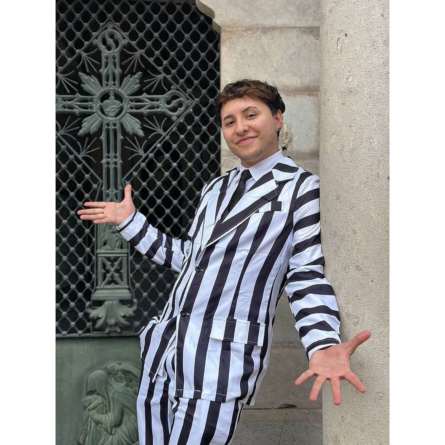 Disfraz Beetlejuice Halloween Con Corbata image number 1.0