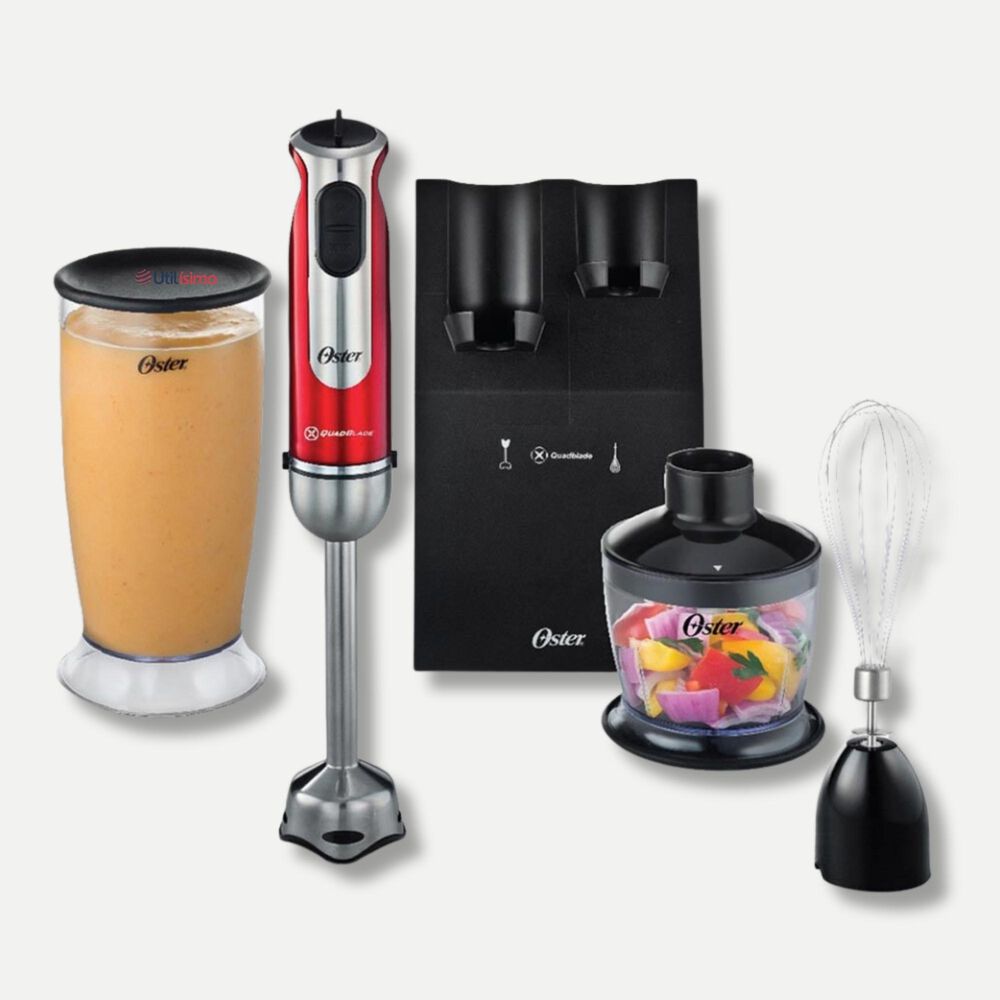 Batidora De Inmersi&oacute;n Oster Roja Con Organizador Y Accesorios image number 0.0