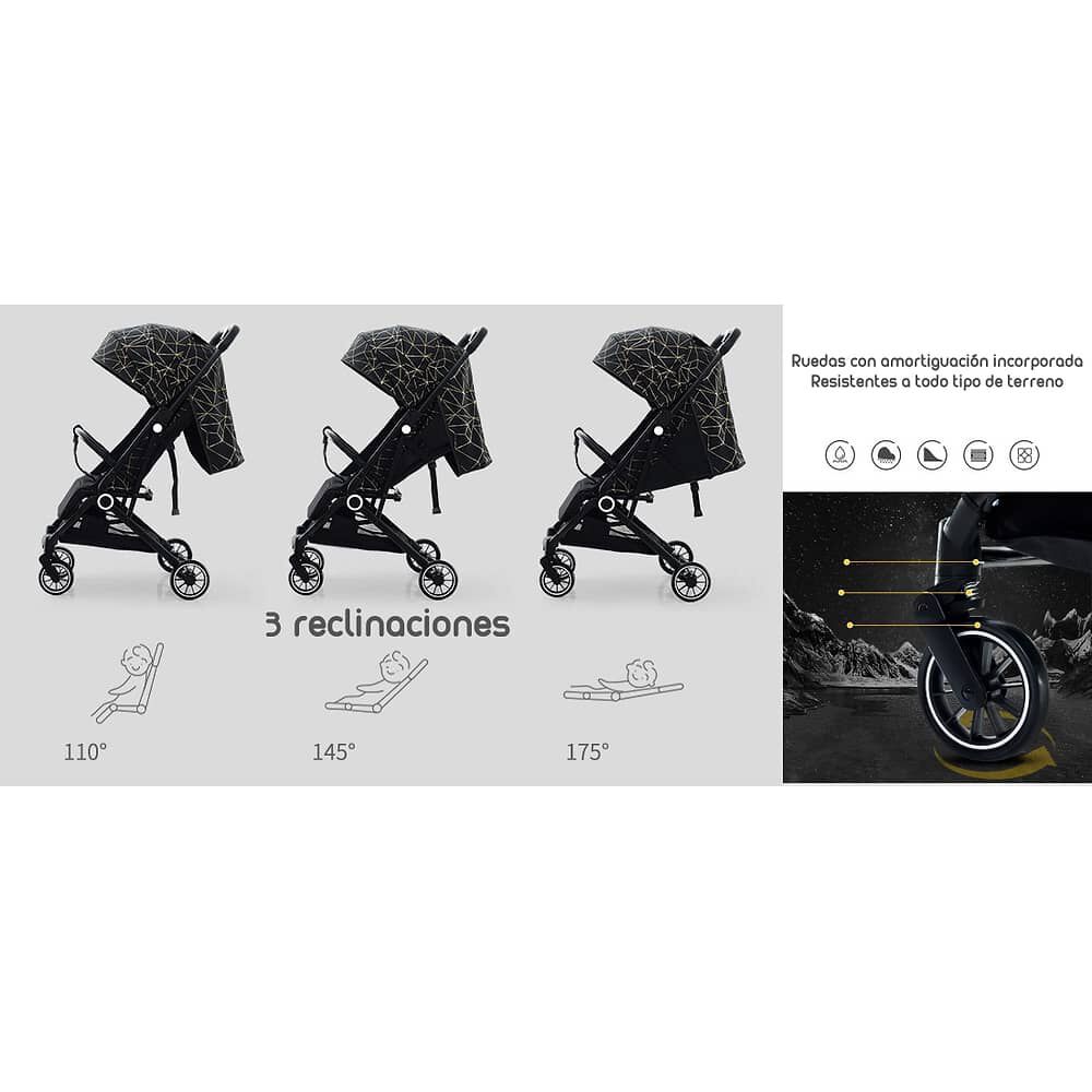 Coche De Paseo &Uacute;ltra Compacto Lubabycas Go Travel Negro image number 7.0