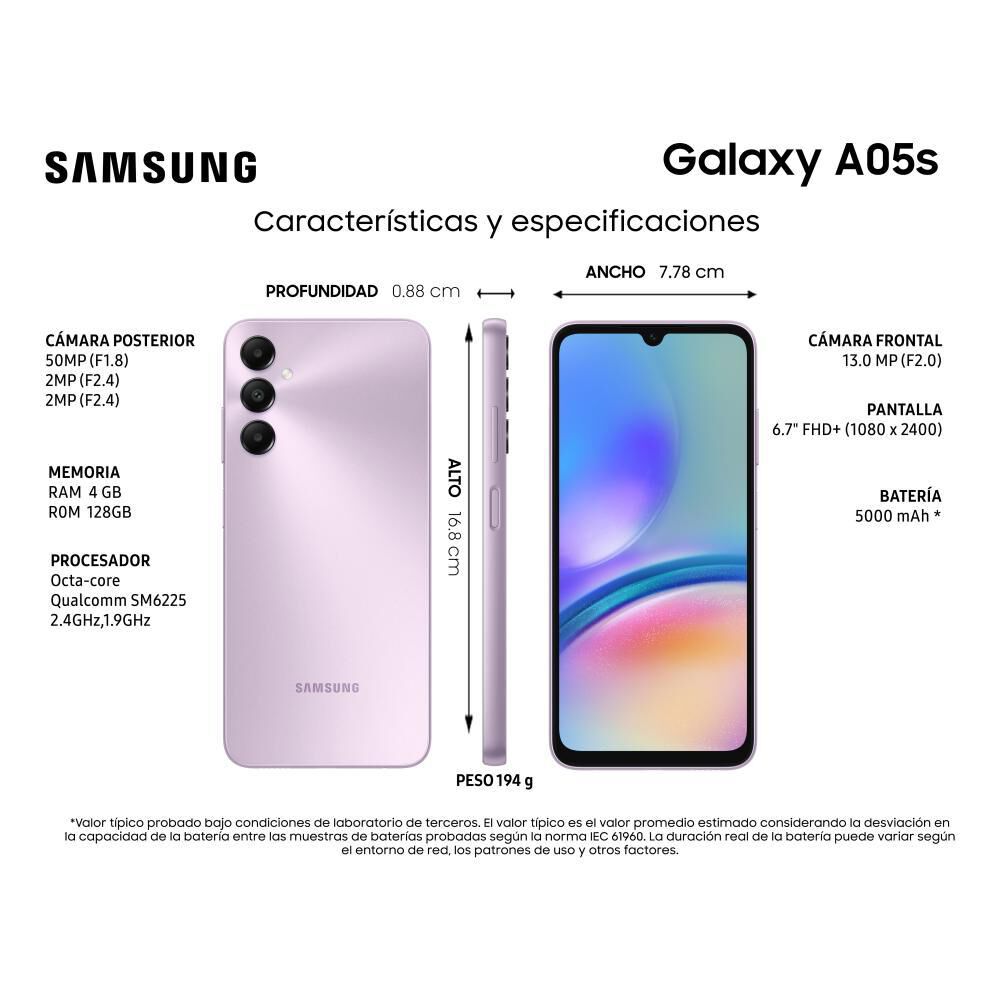 Smartphone Samsung Galaxy A05S / 128 GB / Liberado image number 9.0