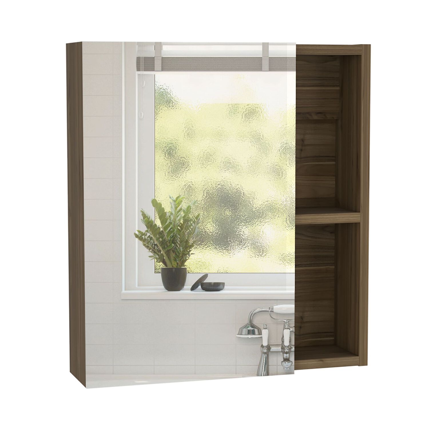 Botiquin De Ba&ntilde;o 1 Puerta 49.7x45x12.5 Cm Caf&eacute; Oscuro image number 0.0