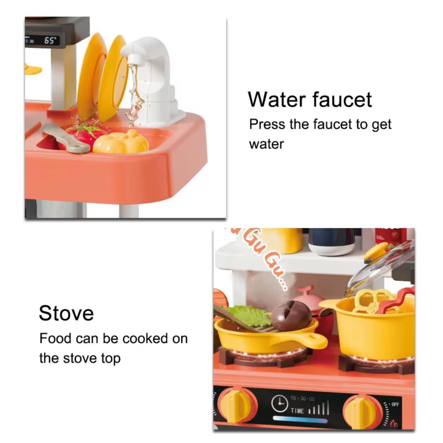 Juguete Cocina 43 Piezas 68cm Interactiva Coral Infantil image number 1.0