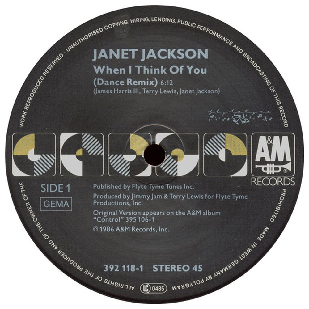 Janet Jackson - When I Think Of You | 12" Maxi Single Usado image number 2.0