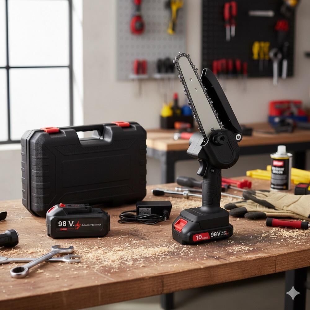 Motosierra Recargable Tasbel + 2 Baterías 98v Portátil Accesorios image number 6.0