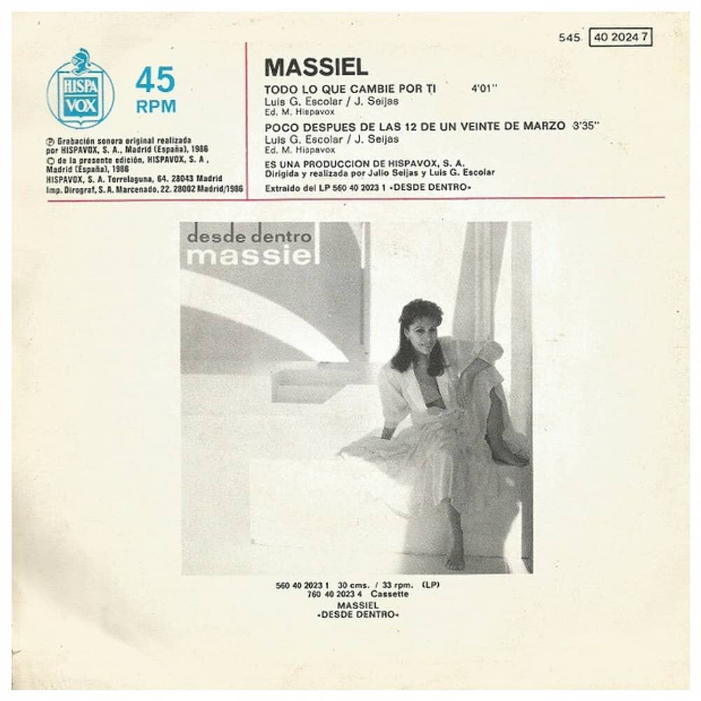 Massiel - Todo Lo Que Cambie Por Ti | 7" Single Vinilo Usado image number 1.0