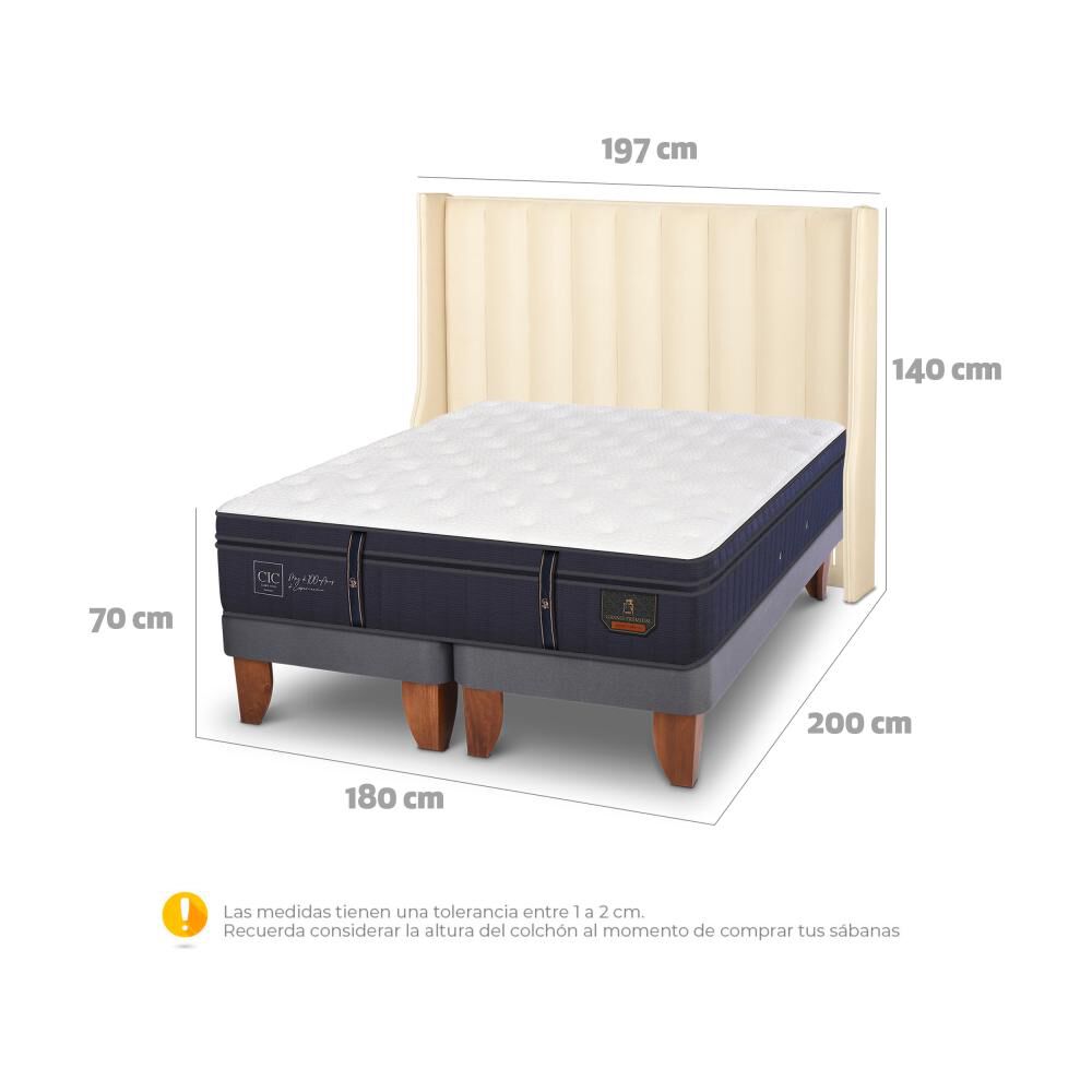 Cama Europea Cic Grand Premium / King / Base Dividida + Respaldo image number 5.0