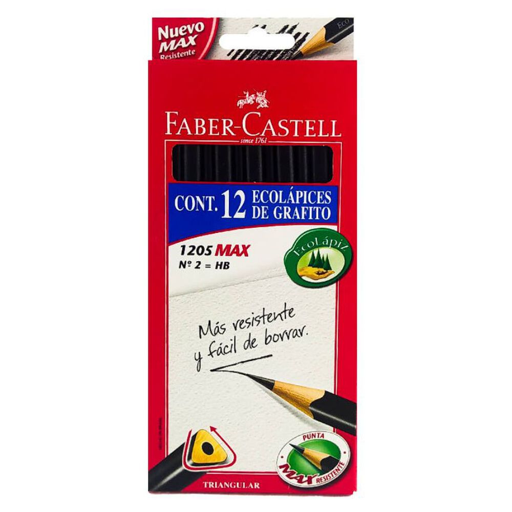 L&aacute;piz Grafito Eco Triangular 12 Und Hb N 2 Faber Castell image number 0.0