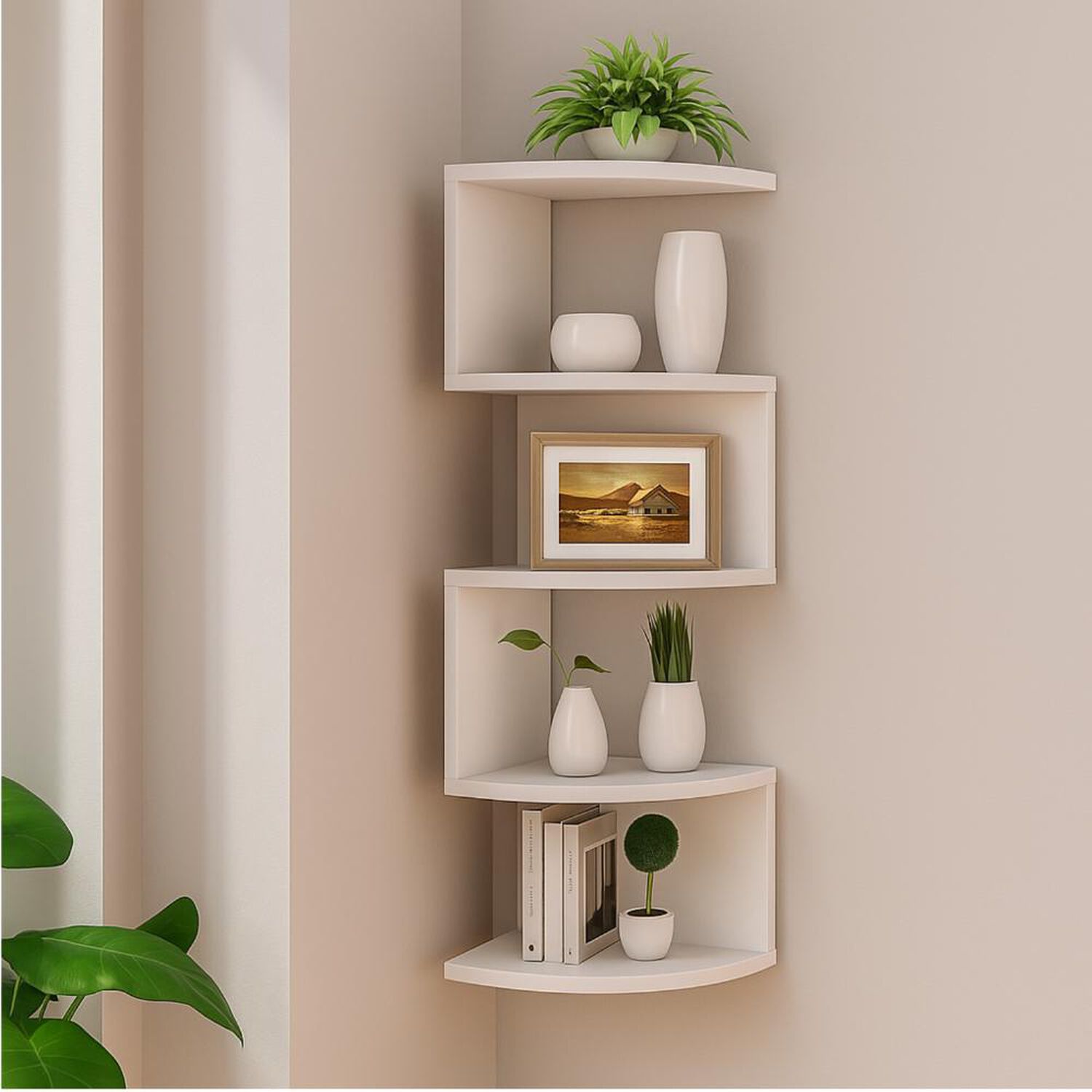 Repisa Esquinero Decorativa Minimalista 5niveles Pared Ba&ntilde;o image number 2.0
