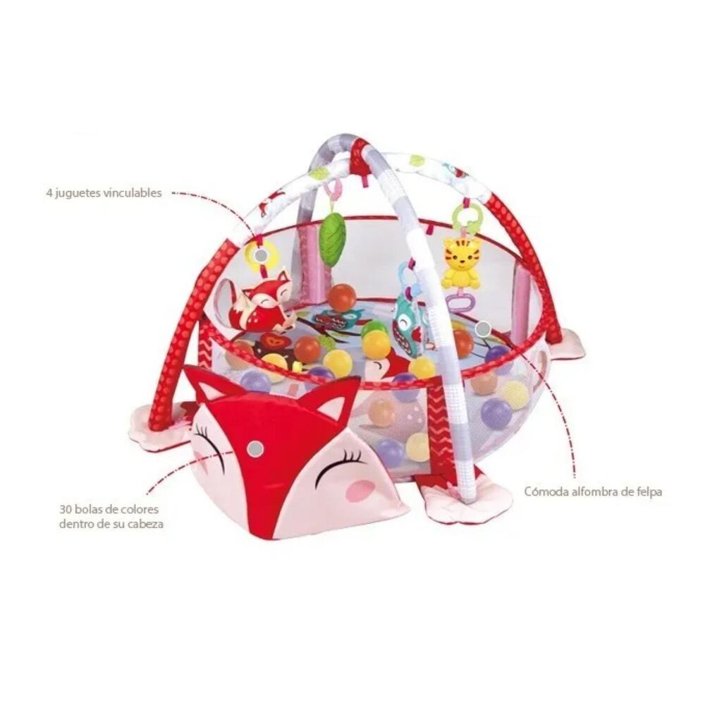 Corral Gimnasio De Bebes Con Sonajeros Con Sonidos Rojo image number 1.0