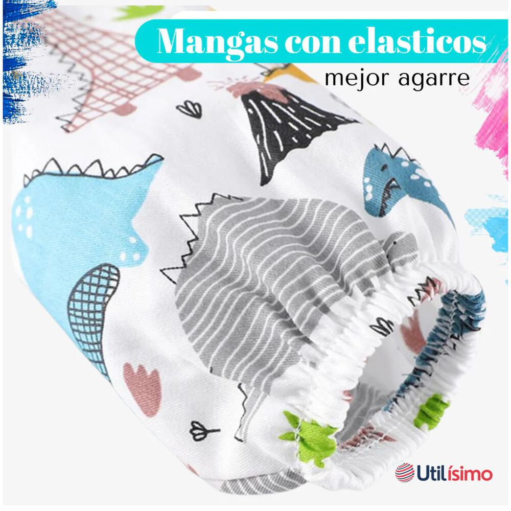 Pack 3 Babero Delantal Impermeable Manga Larga Bebe Y Ni&ntilde;a image number 7.0