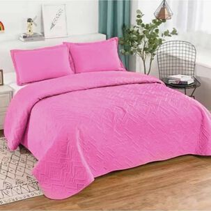 Cubrecama Quilt De Verano 2 Plazas Rosa
