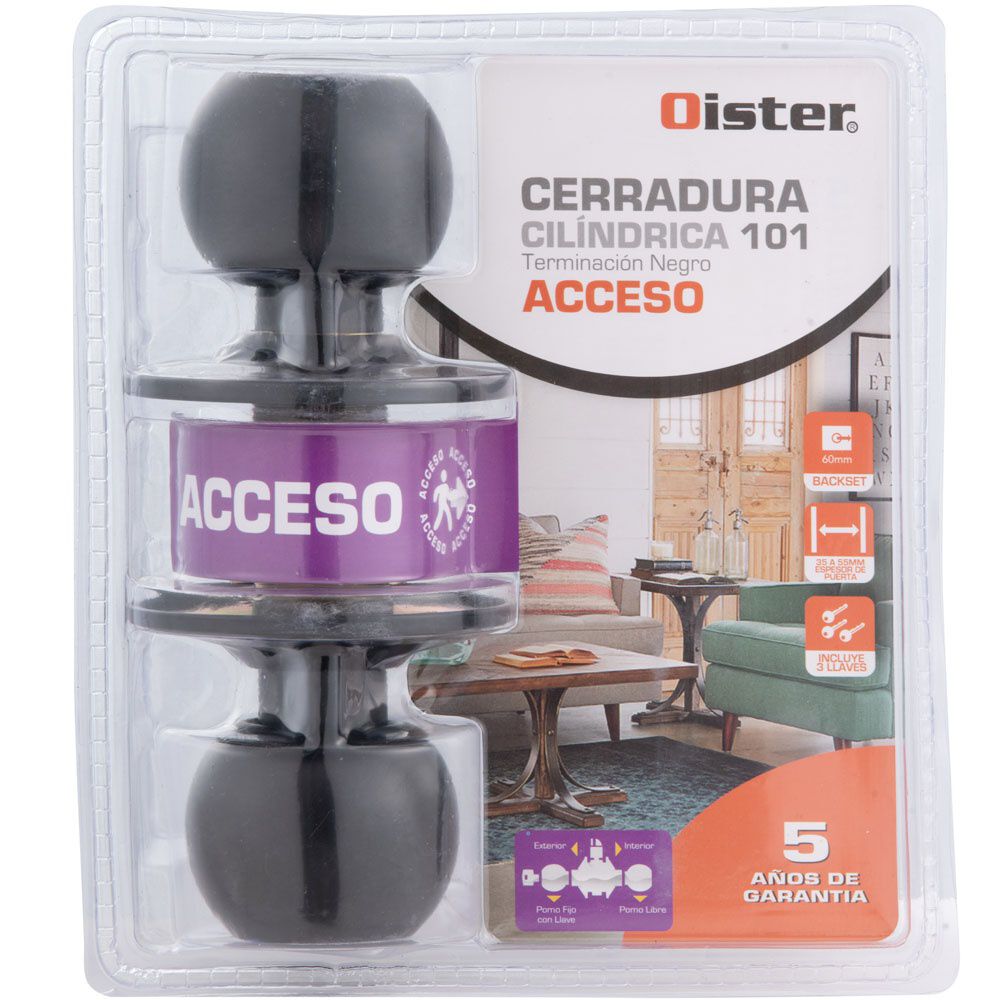 Cerradura Cil&iacute;ndrica Oister 101 Acceso image number 5.0