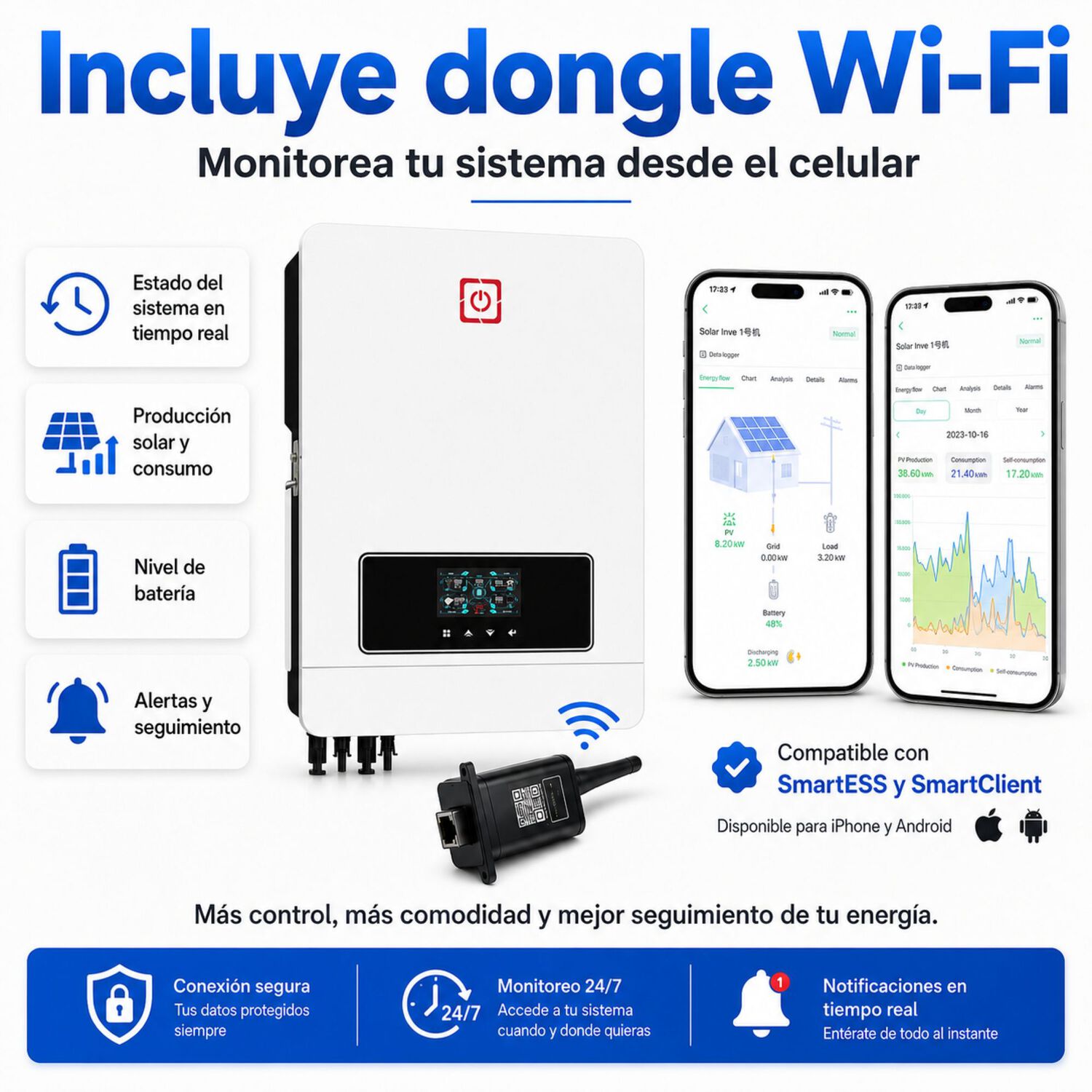 Inversor Solar Con Wifi H&iacute;brido 8200w Potencia M&aacute;xima 16400w image number 5.0