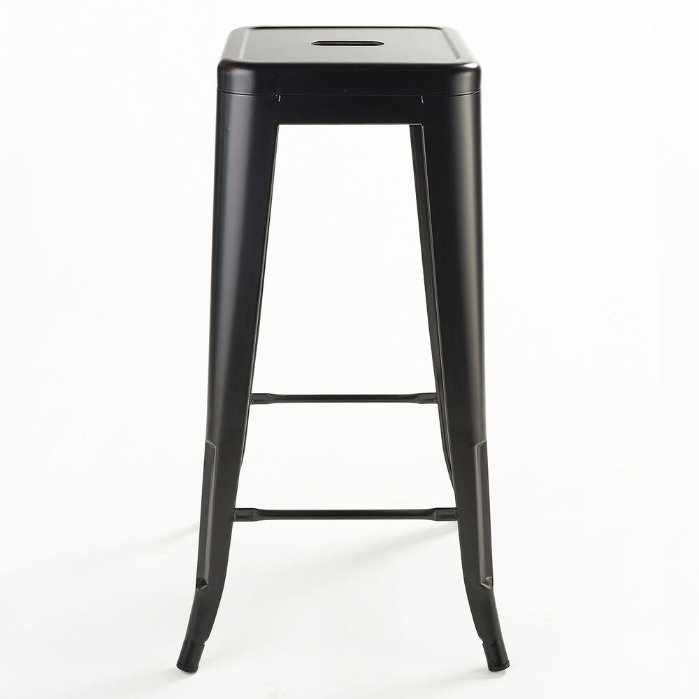 Pack 4 Pisos De Bar Metal Tolix Negro image number 2.0