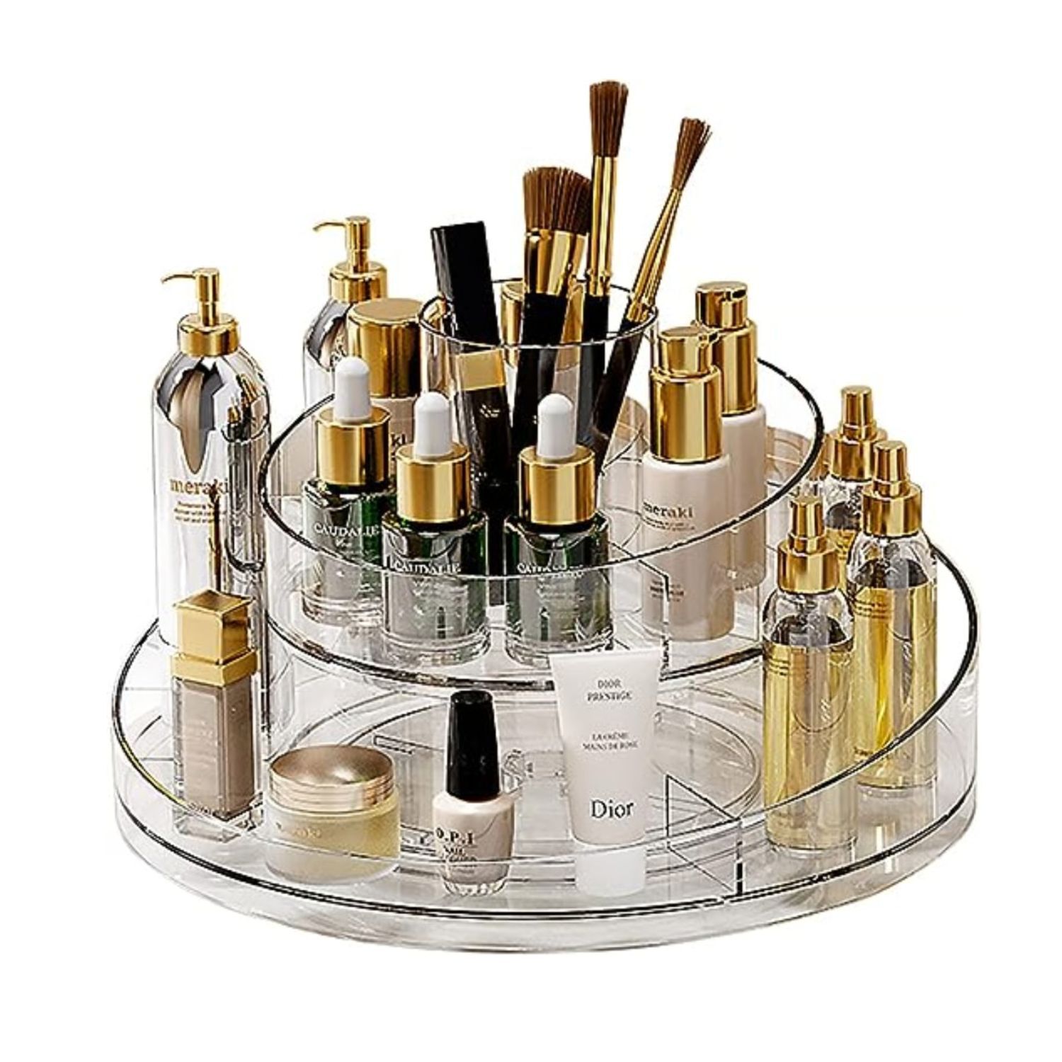 Organizador Maquillaje 360 Grados Dos Niveles 24cm Coquette image number 0.0