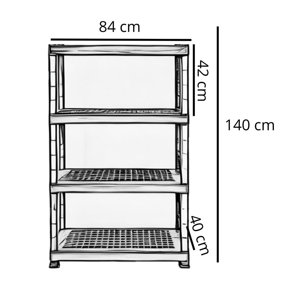 Estante Plástico X-treme 4 Repisas 84x40x140cm image number 6.0