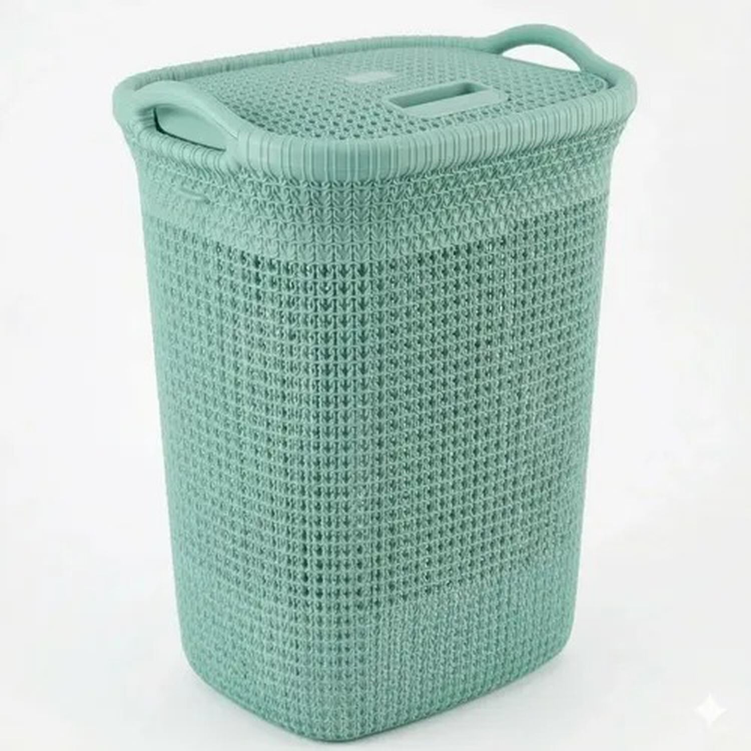 Cesto Canasto Para Ropa Khipu 60 Lts Con Tapa Color Verde Menta image number 2.0