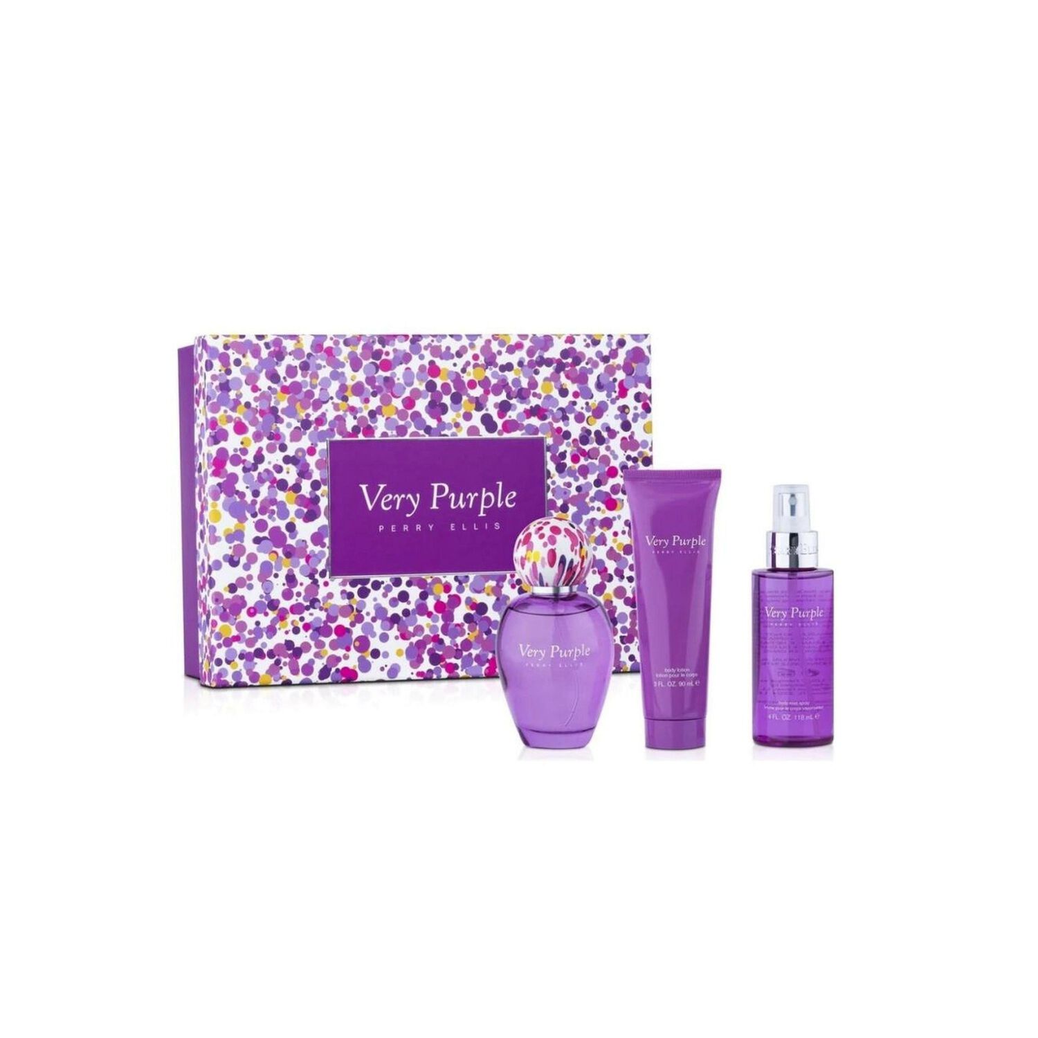 Perry Ellis Very Purple Edp 100 Ml + Body Mist 118 Ml + Bl 90 Ml image number 0.0