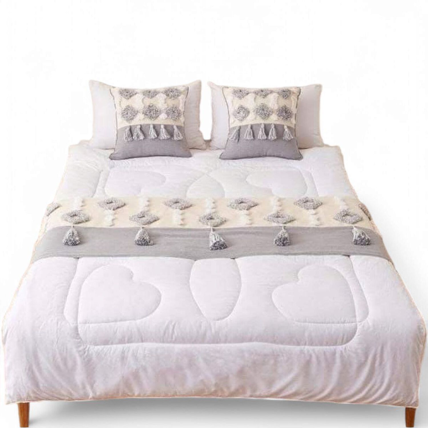 Piecera Boho 2 Plazas O King Pie De Cama Medida 210cm X 70cm + 2 Fundas 45cm X 45cm - Pb2-9 image number 0.0
