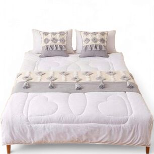 Piecera Boho 2 Plazas O King Pie De Cama Medida 210cm X 70cm + 2 Fundas 45cm X 45cm - Pb2-9