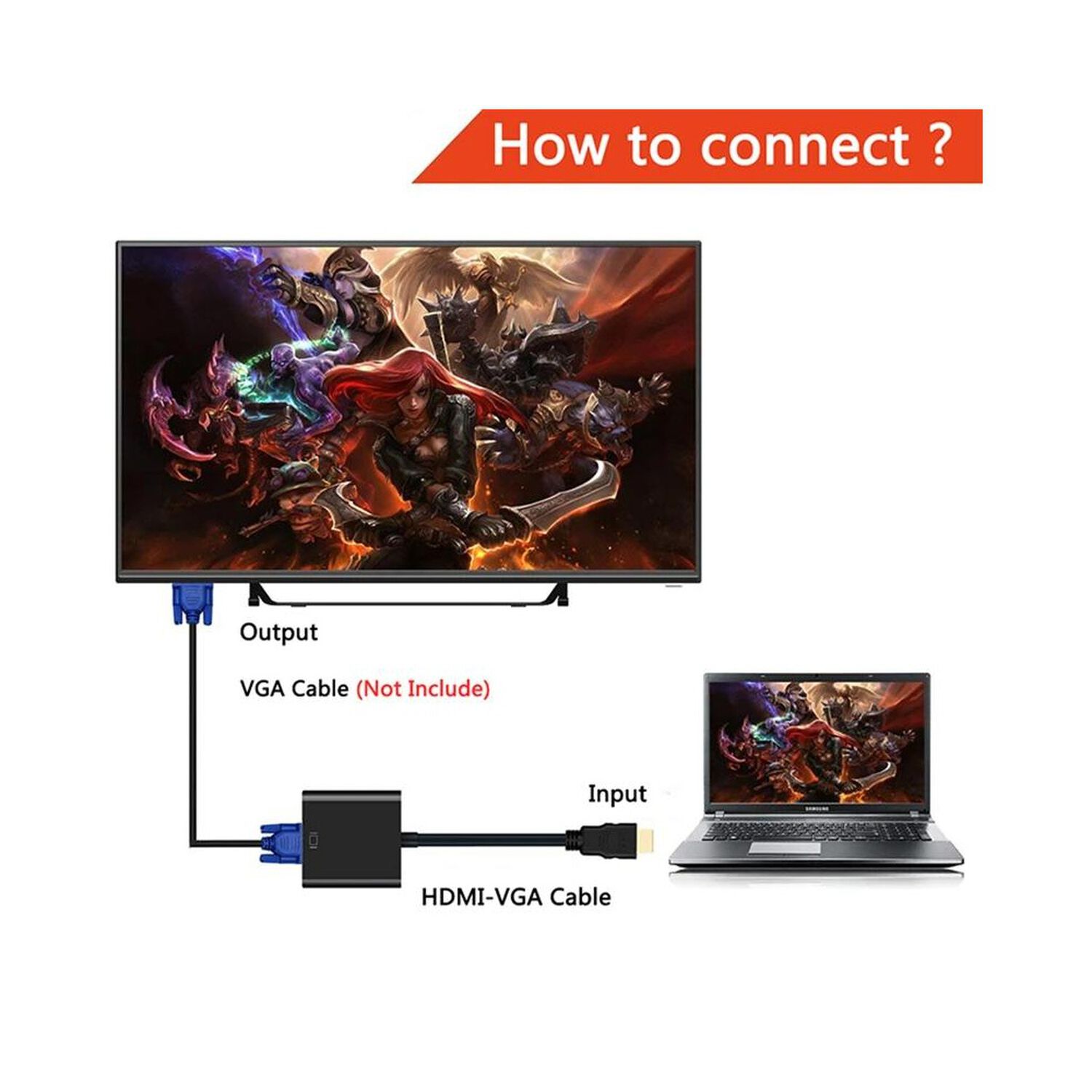 Conversor Hdmi A Vga 1080p Full Hd 60 Hz Con Audio Tm-100536 image number 6.0