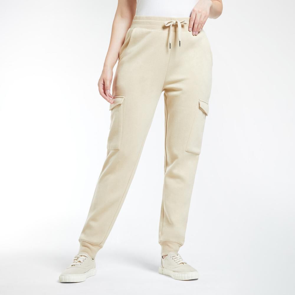 Pantalón De Buzo Clásico Pretina Ancha Tiro Medio Relax Mujer Geeps image number 0.0