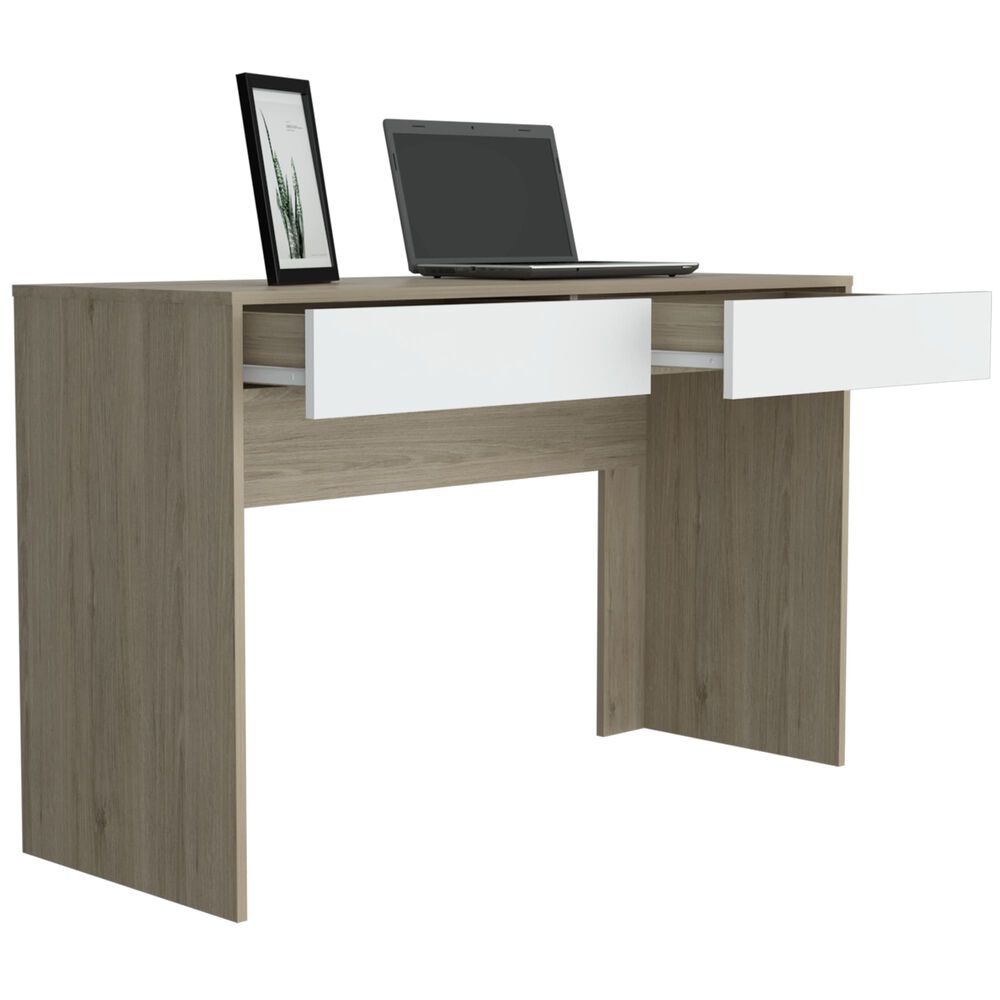 Escritorio 2 Cajones Fm-036c Caf&eacute; Claro Y Blanco image number 1.0