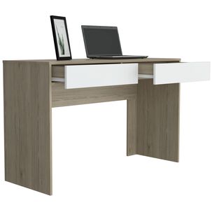 Escritorio 2 Cajones Fm-036c Caf&eacute; Claro Y Blanco