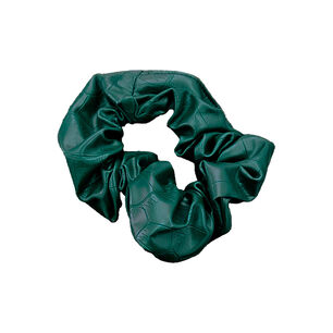 Coleta Para Cabello Mediana Ecocuero Verde Oscuro