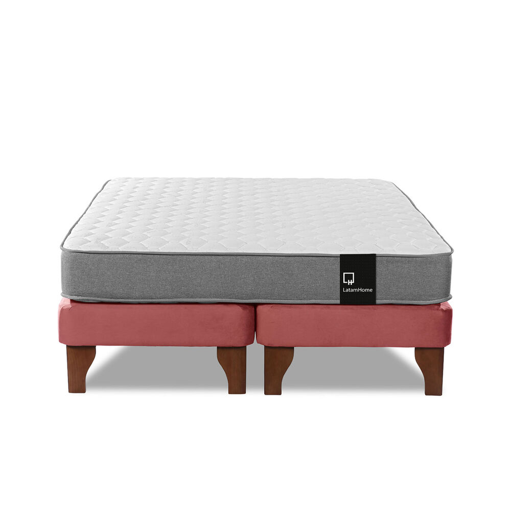 Cama Europea Zen Best Tela Velvet Palo Rosa 2 Plazas image number 3.0