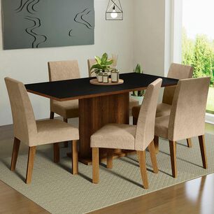 Juego De Comedor Vekkahome Suecia Fiore / 6 Sillas